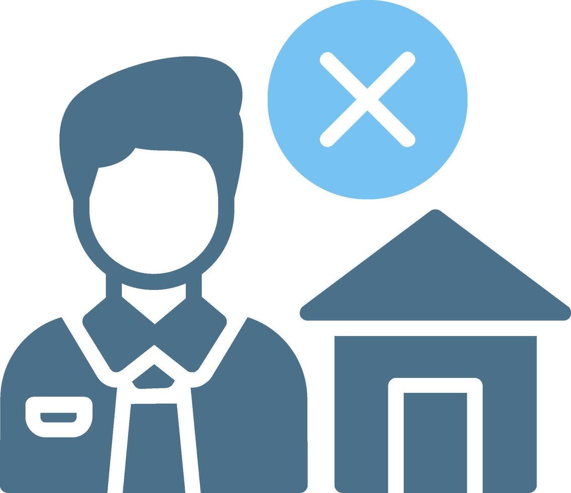 No Home Glyph Two Color Icon Design vector