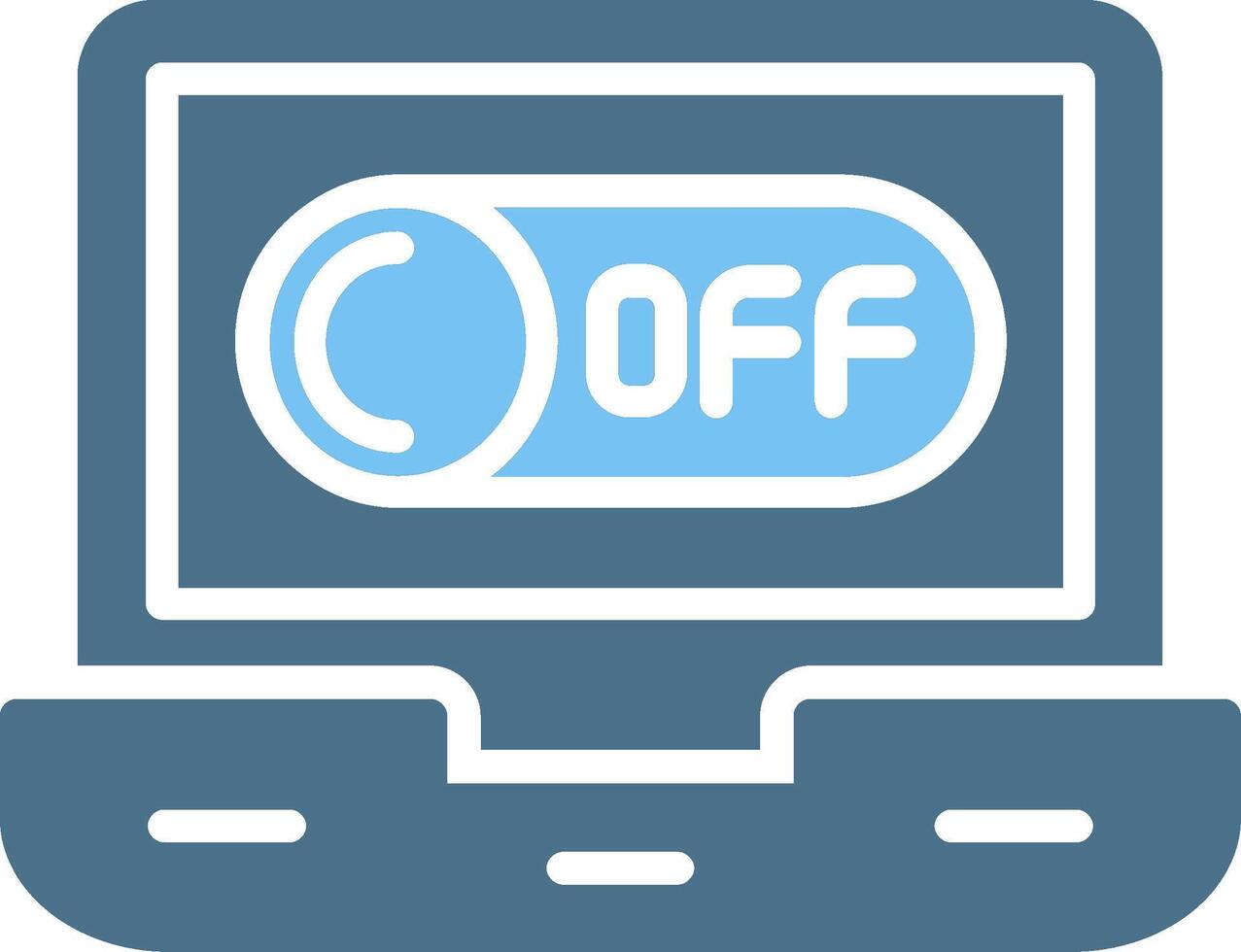 Off Glyph Two Color Icon Design vector