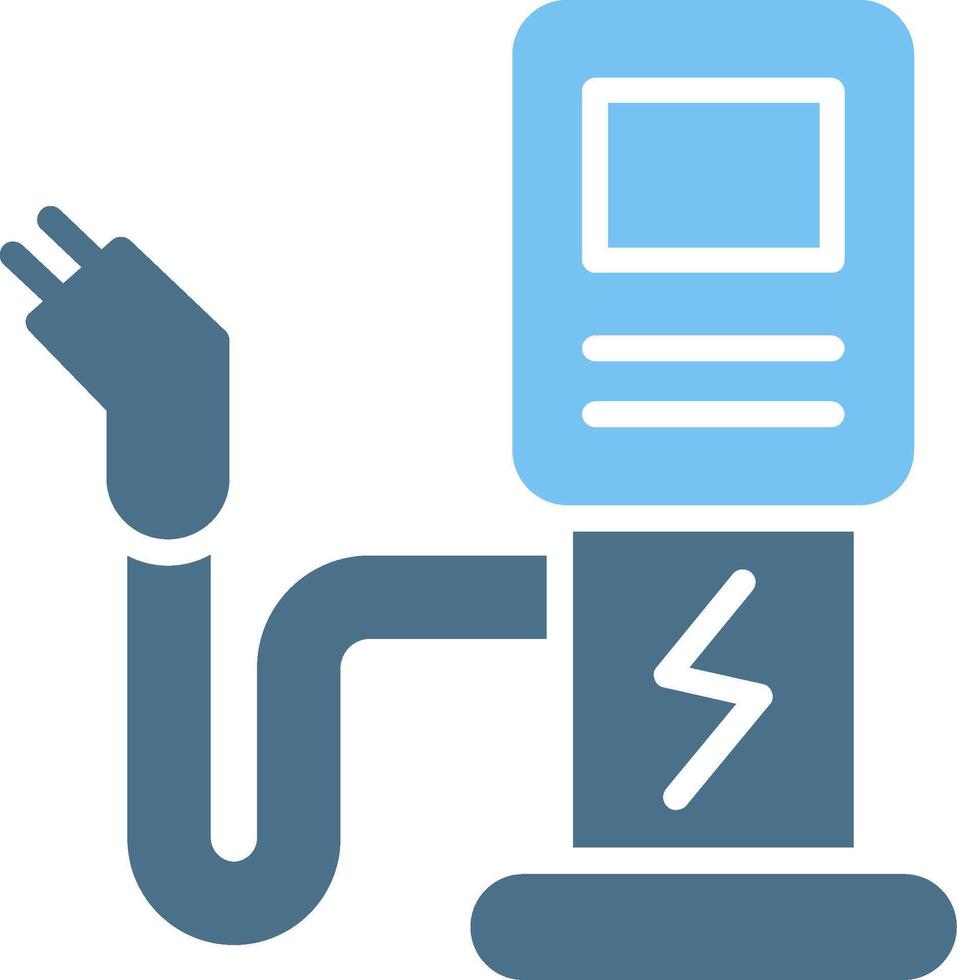 Charging Station Glyph Two Color Icon Design vector