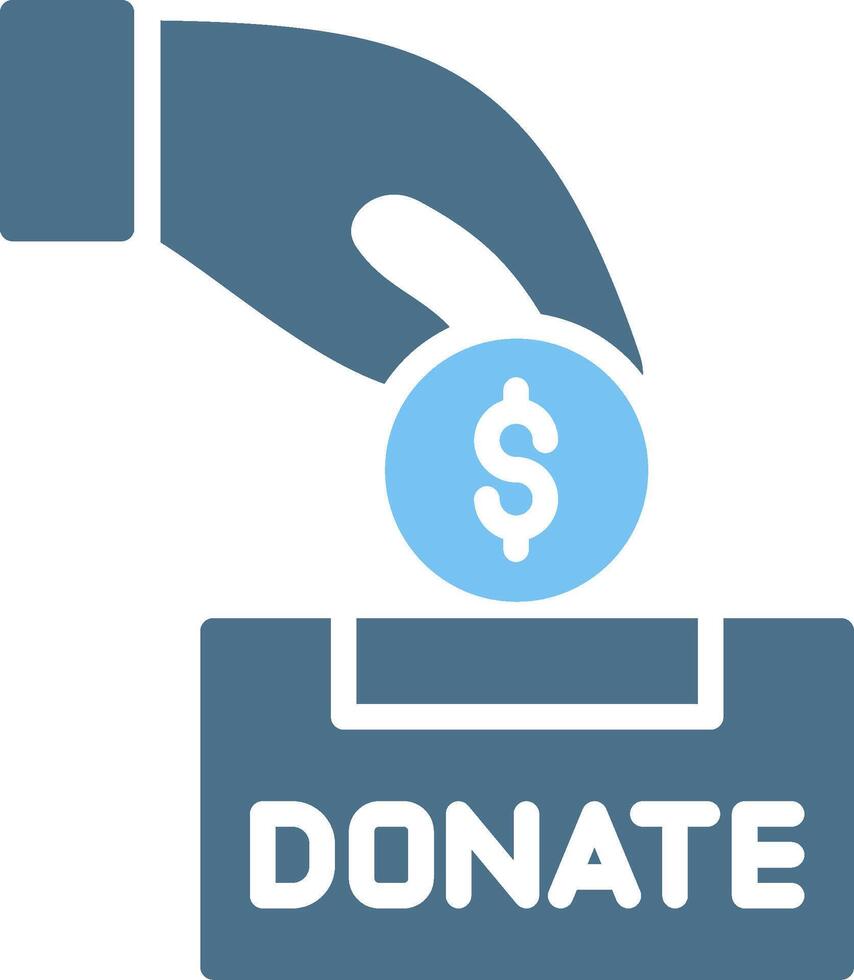 Donation Glyph Two Color Icon Design vector
