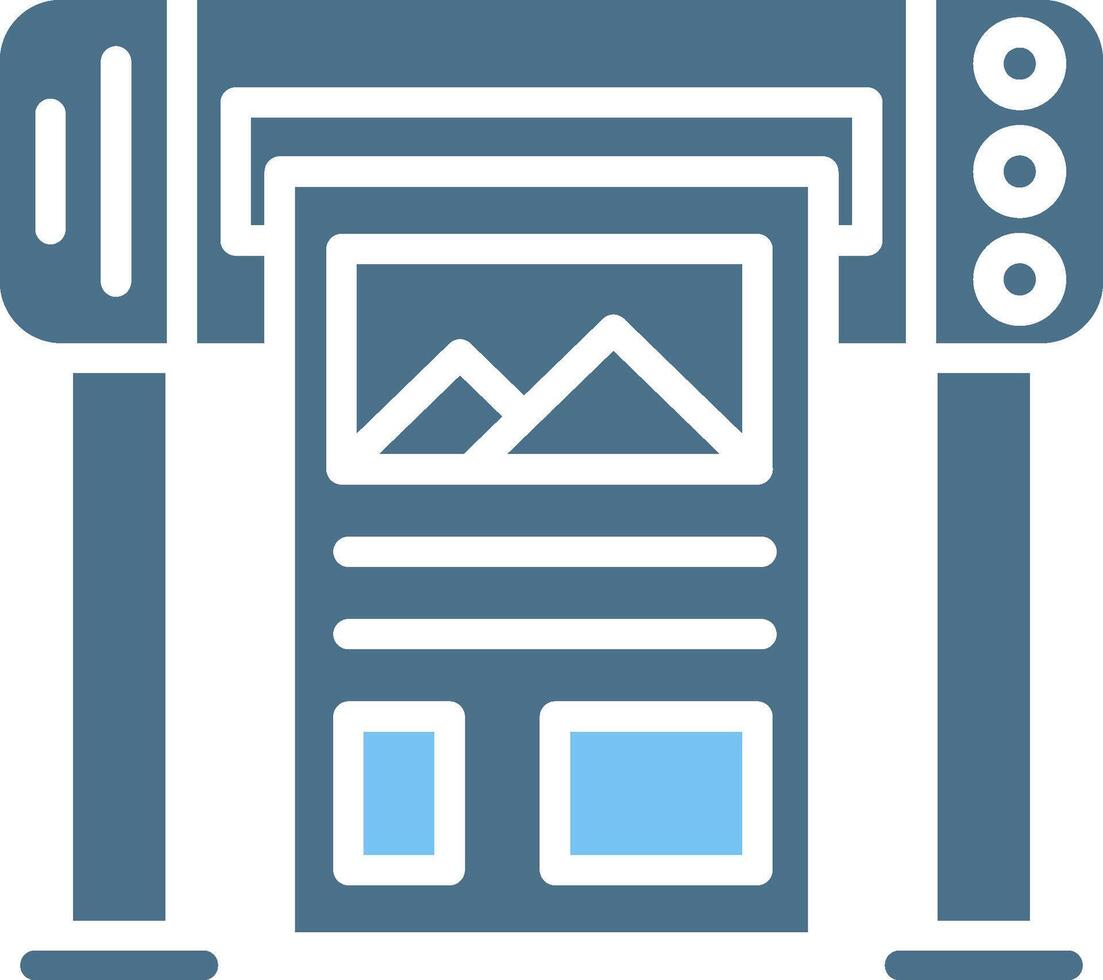 Plotter Glyph Two Color Icon Design vector