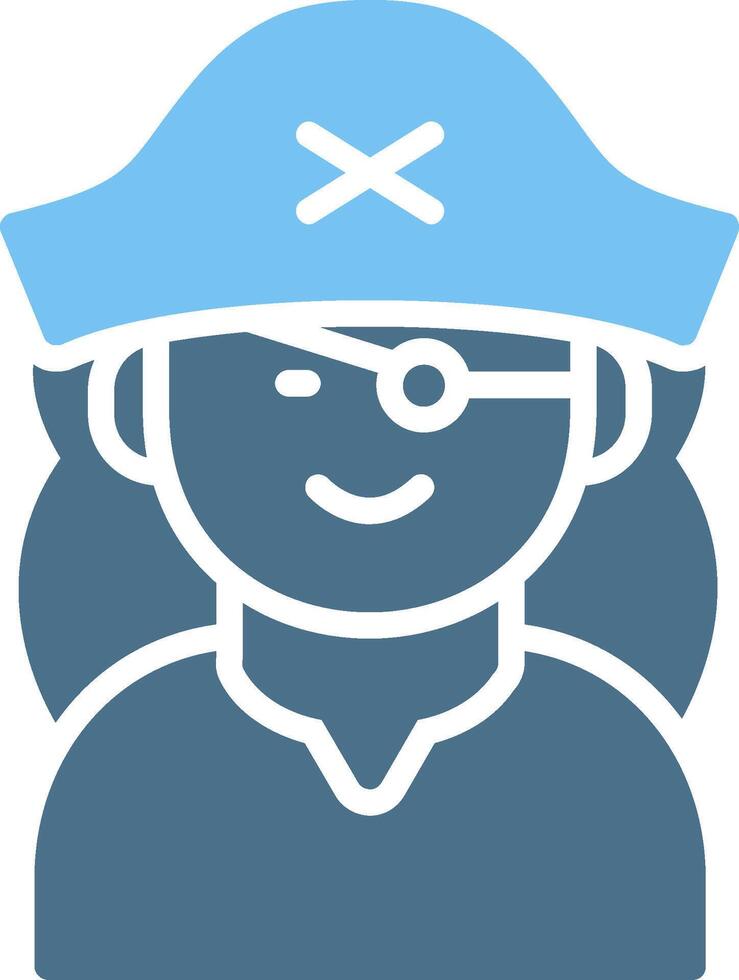 Pirate Glyph Two Color Icon Design vector