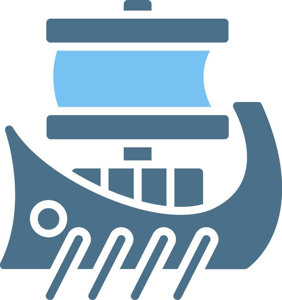 Trireme Glyph Two Color Icon Design vector