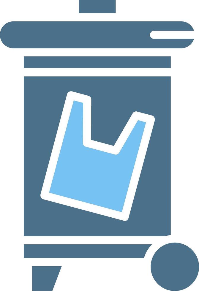 Trash Bin Glyph Two Color Icon Design vector