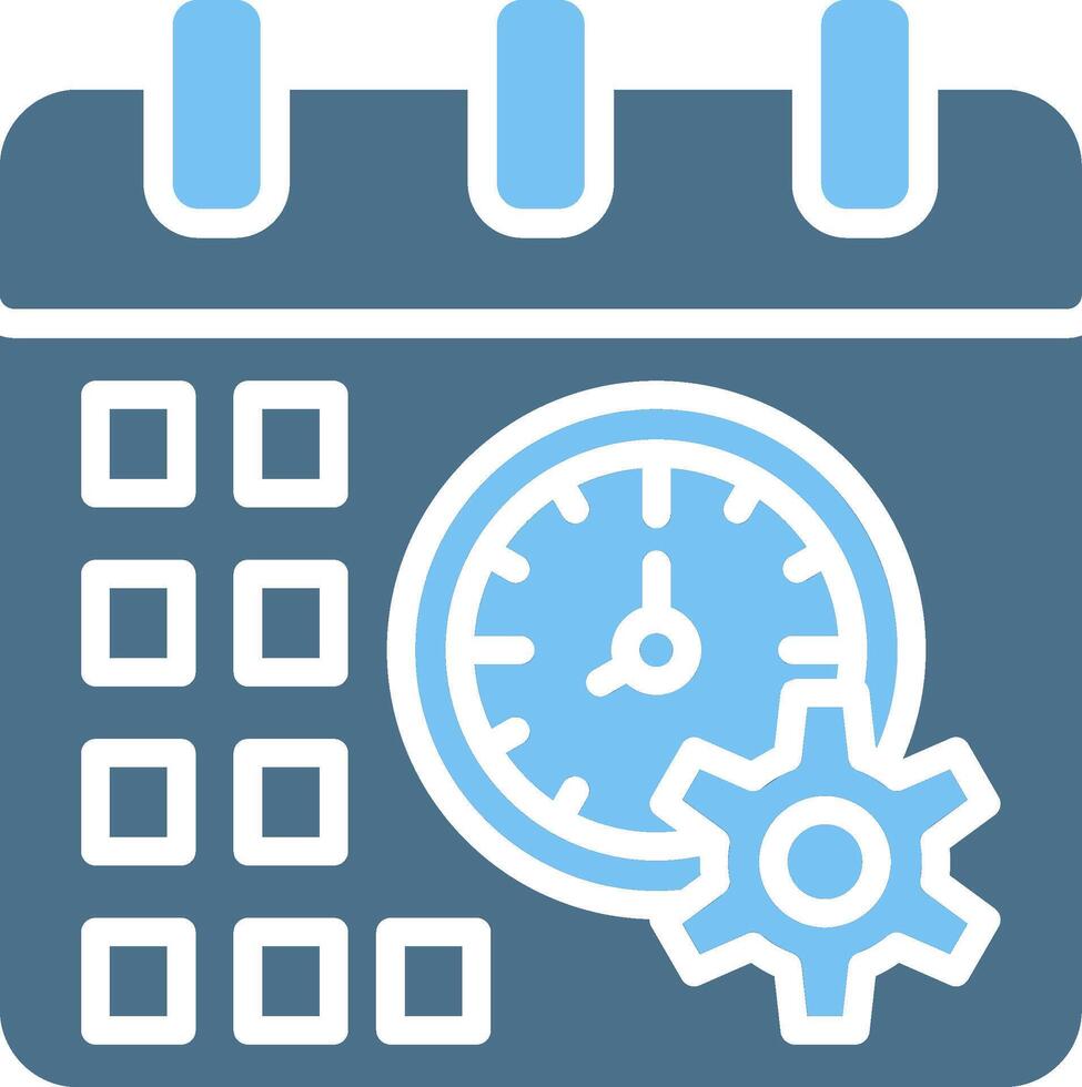 Time Management Glyph Two Color Icon Design vector