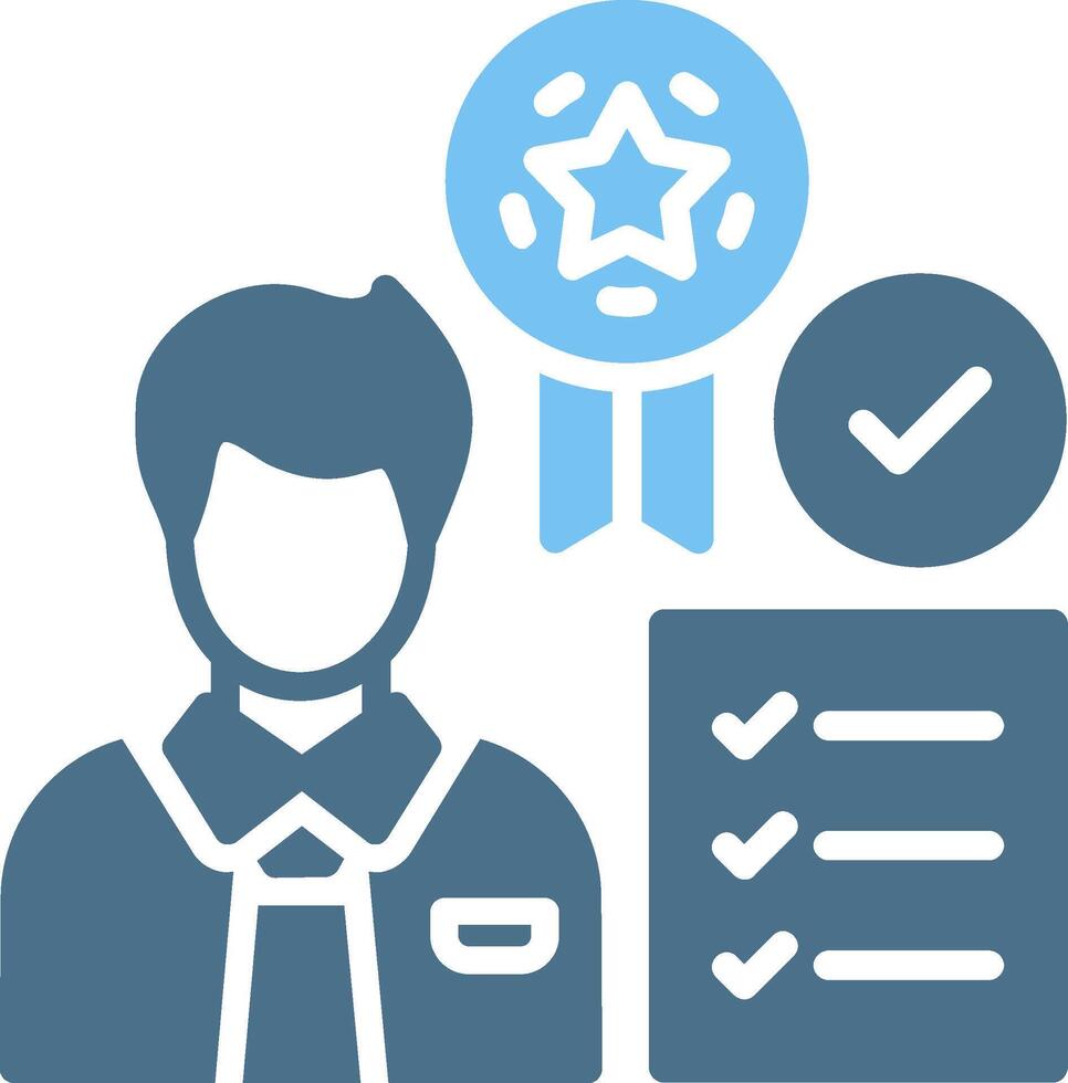 Employee Qualification Glyph Two Color Icon Design vector