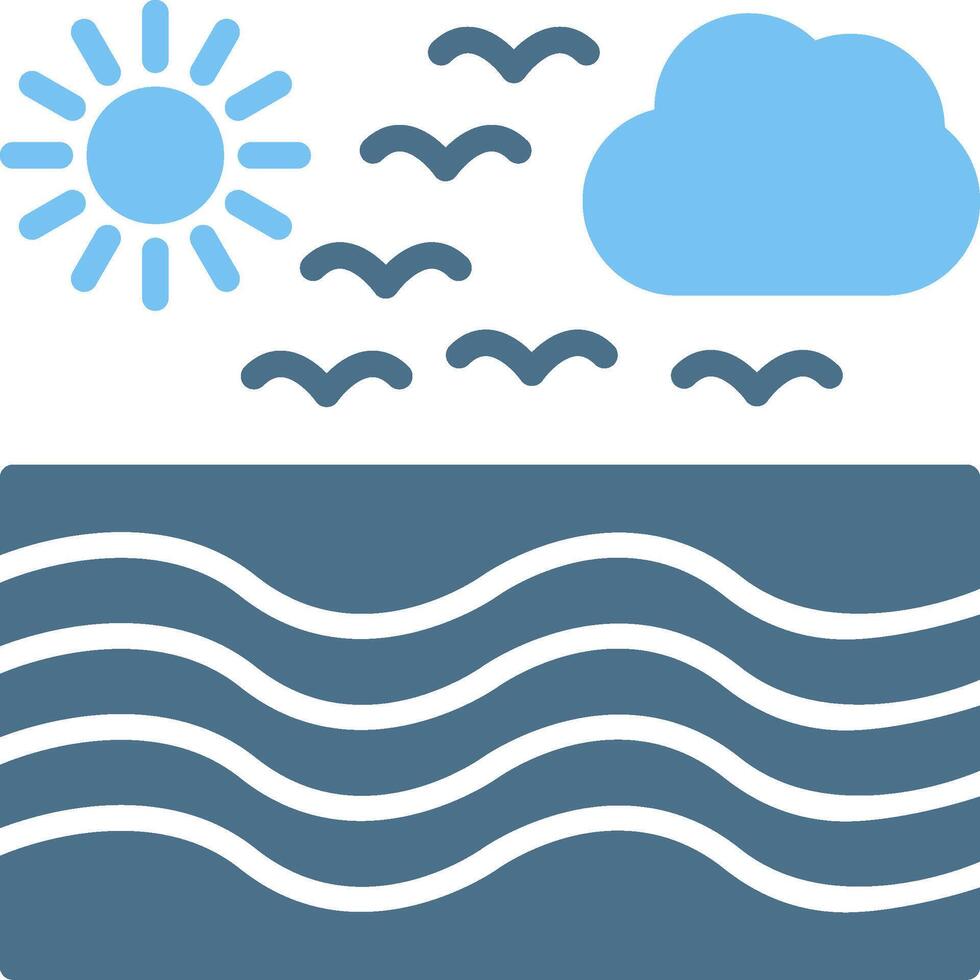 Water Waves Glyph Two Color Icon Design vector