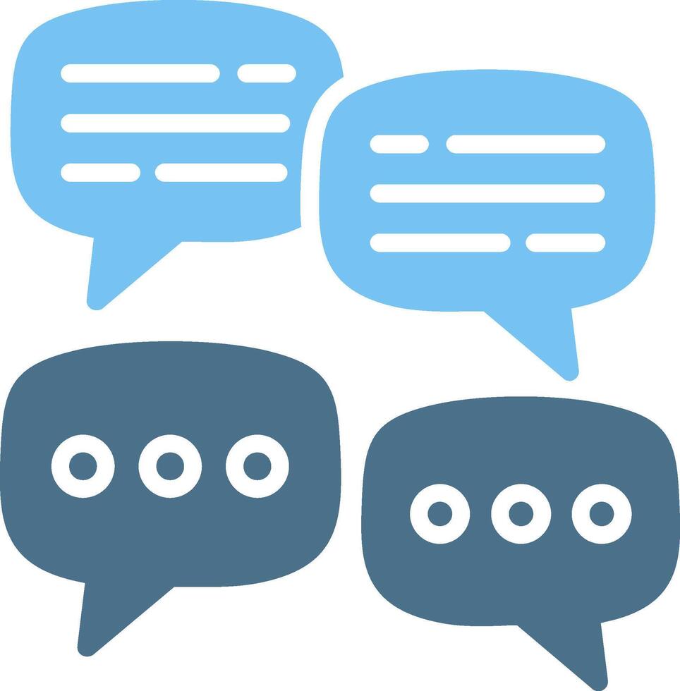 Comments Glyph Two Color Icon Design vector