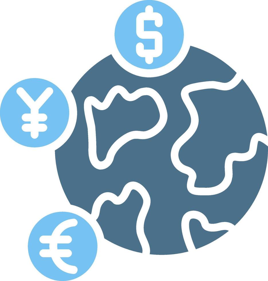 Currency Glyph Two Color Icon Design vector