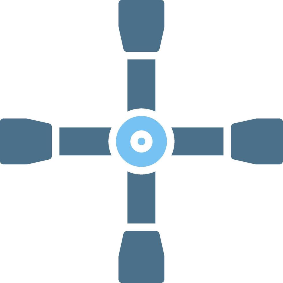 Cross Wrench Glyph Two Color Icon Design vector