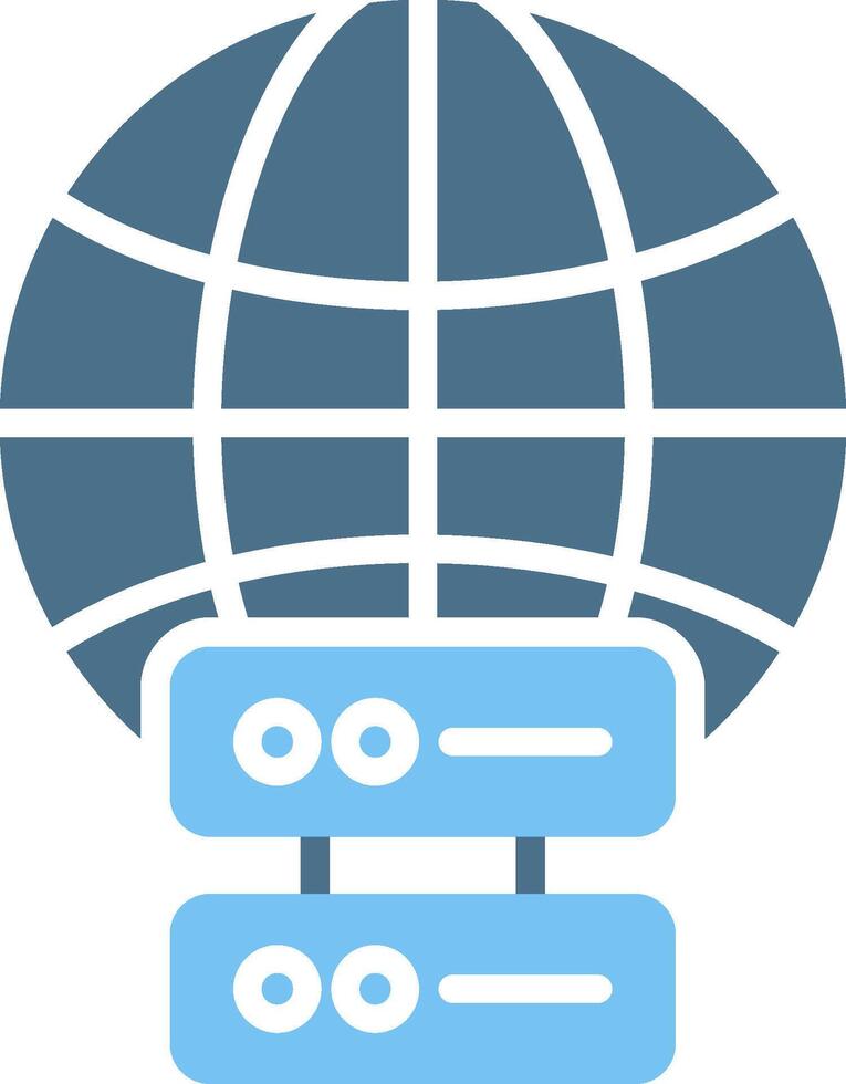 Globe Glyph Two Color Icon Design vector