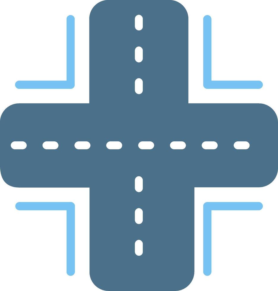 Road Glyph Two Color Icon Design vector