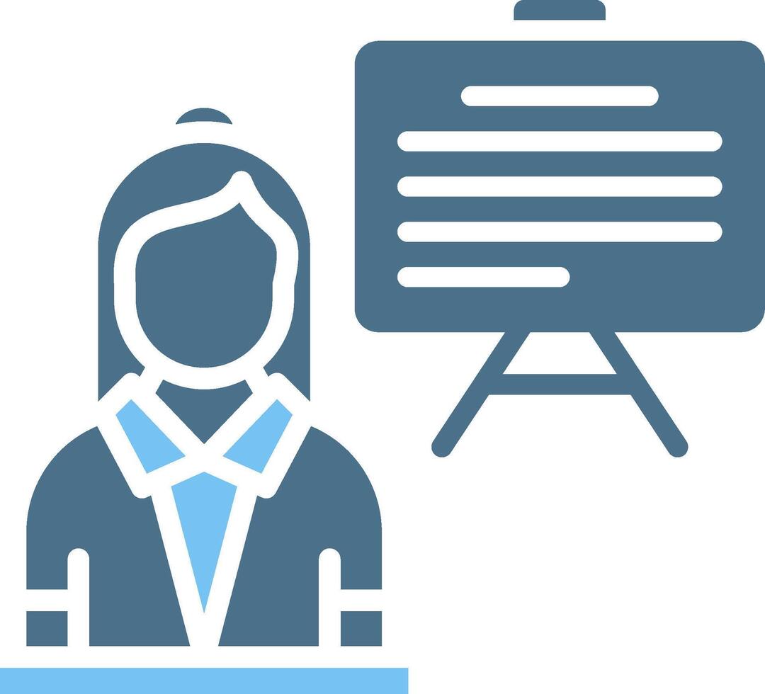 Teacher Glyph Two Color Icon Design vector