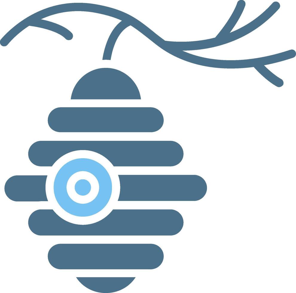 Beehive Glyph Two Color Icon Design vector