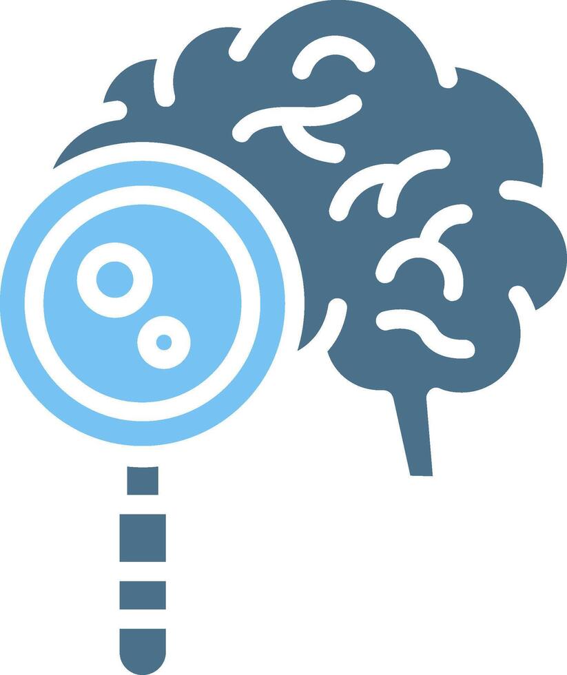 Brain Research Glyph Two Color Icon Design vector
