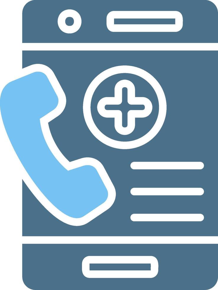 Emergency Call Glyph Two Color Icon Design vector