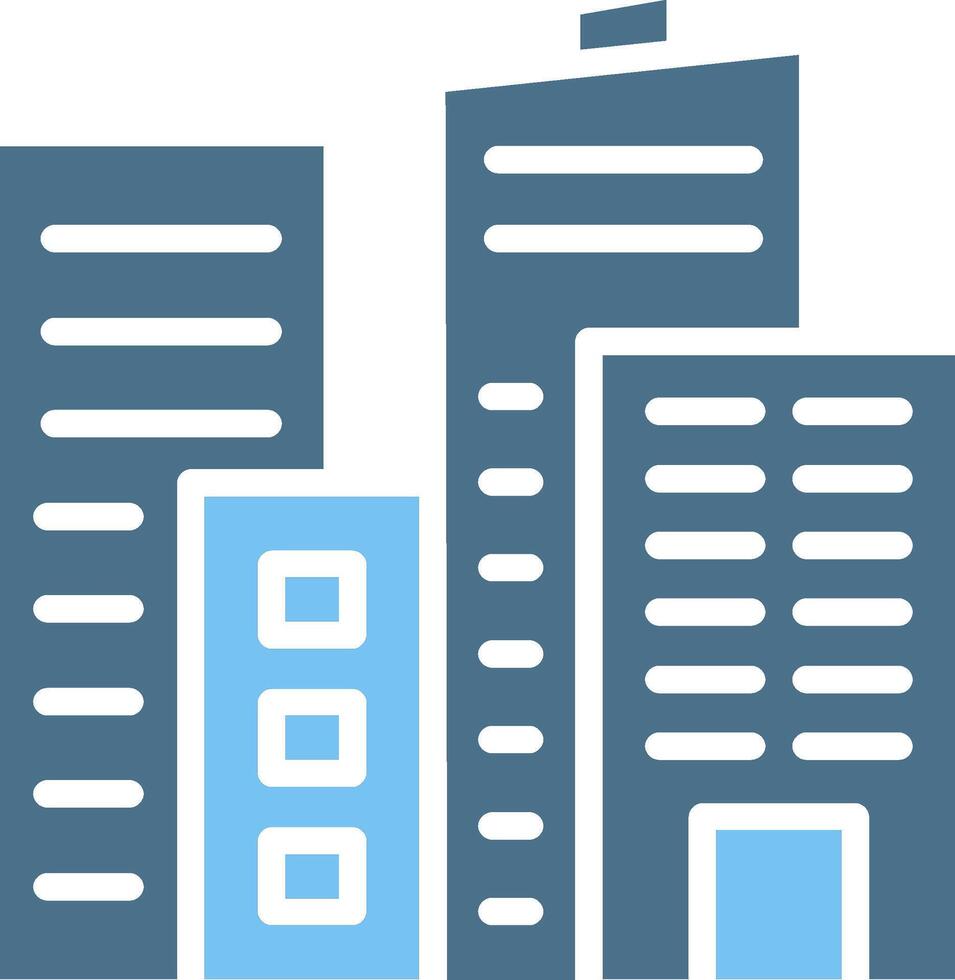 Town Glyph Two Color Icon Design vector