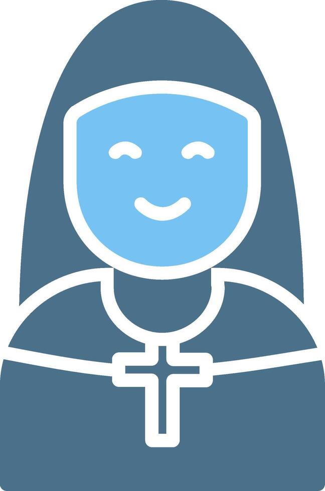 Nun Glyph Two Color Icon Design vector