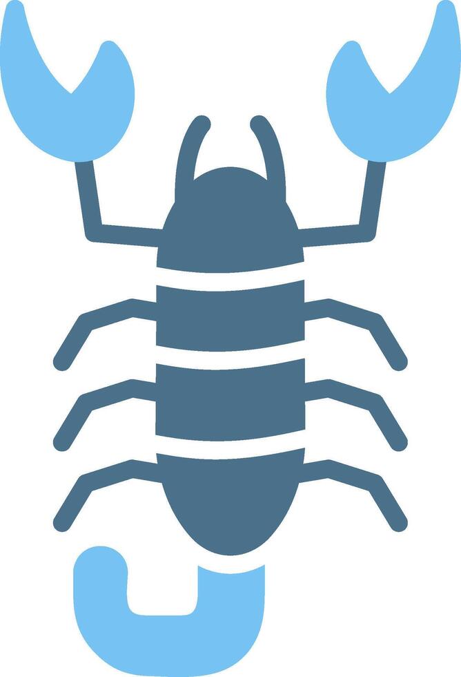 Scorpion Glyph Two Color Icon Design vector