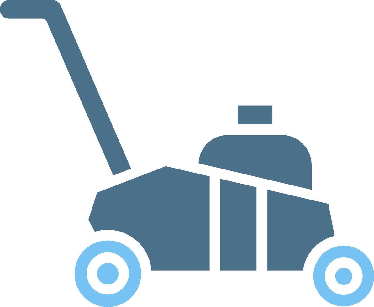 Lawnmower Glyph Two Color Icon Design vector