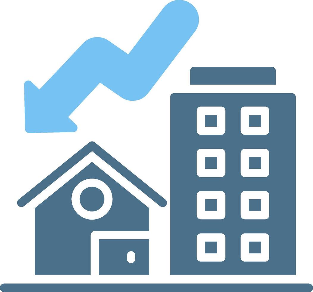 Real Estate Glyph Two Color Icon Design vector
