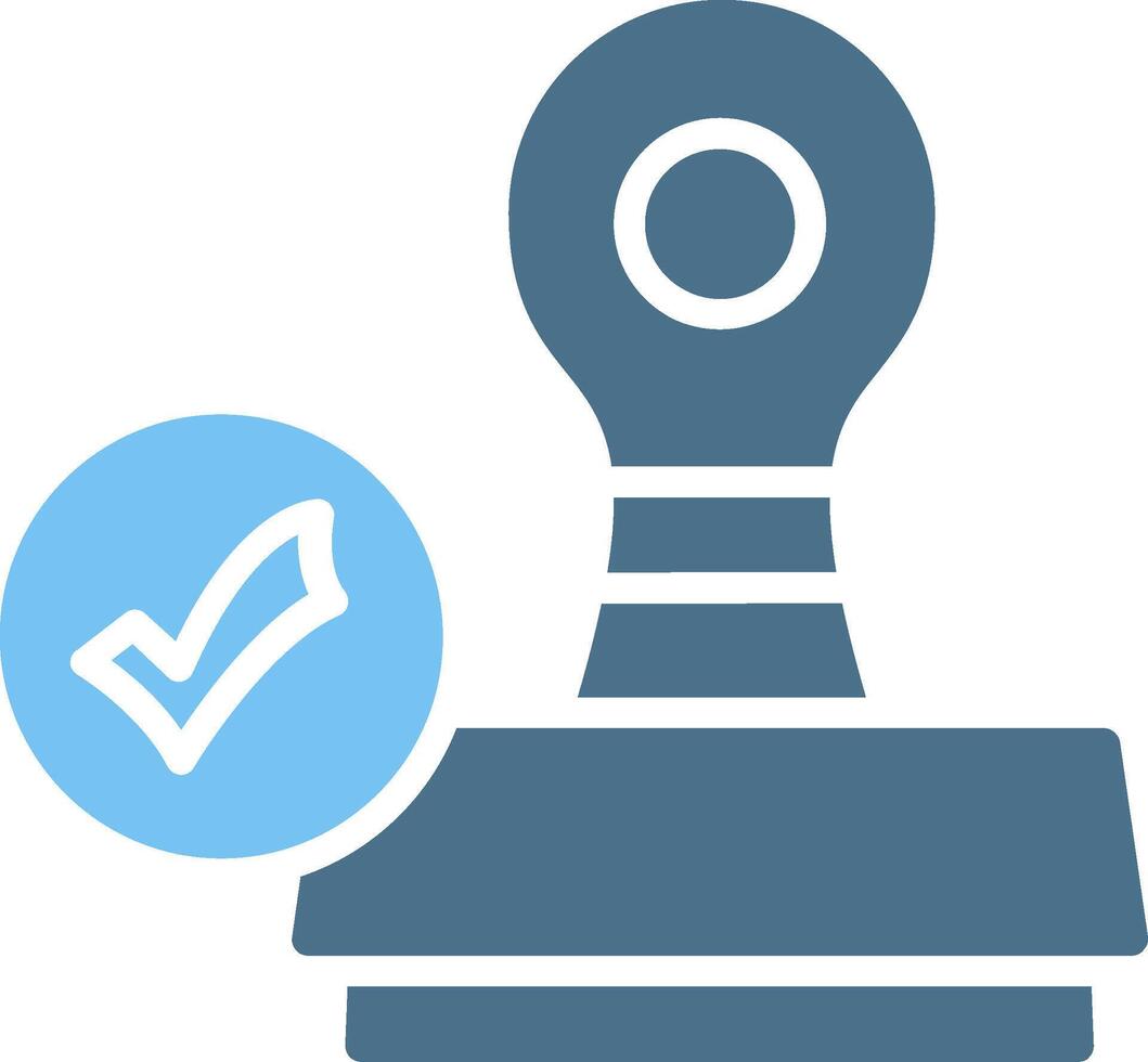 Stamp Glyph Two Color Icon Design vector