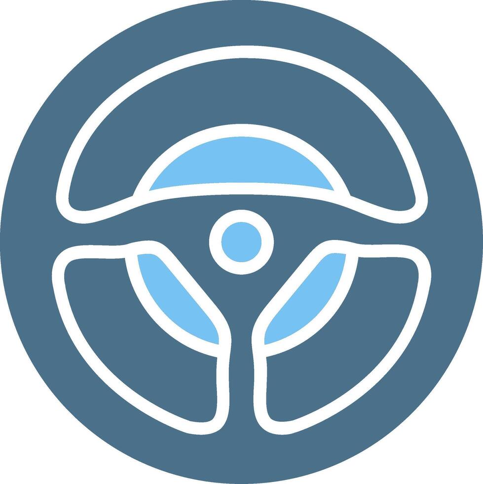 Steering Wheel Glyph Two Color Icon Design vector