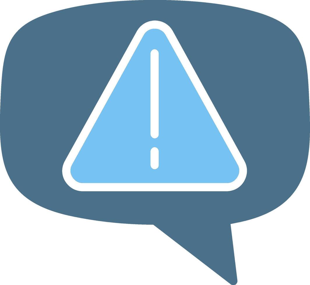 Warning Glyph Two Color Icon Design vector