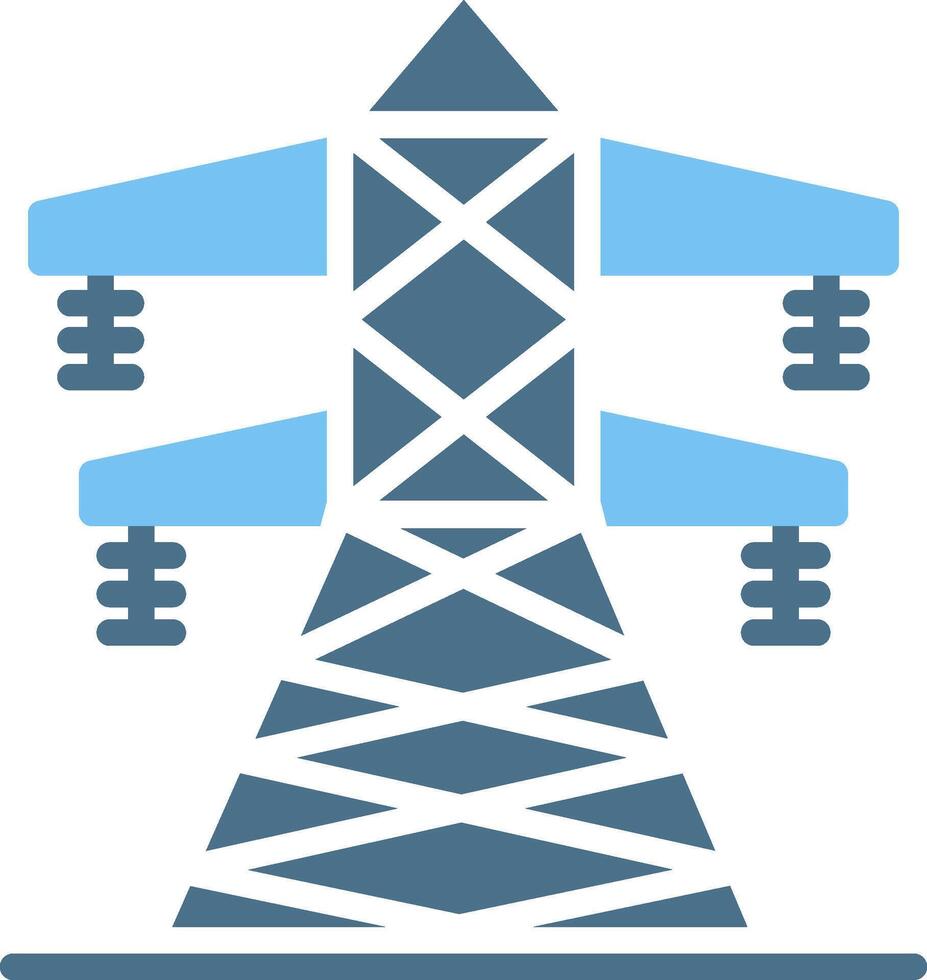 Transmission Tower Glyph Two Color Icon Design vector