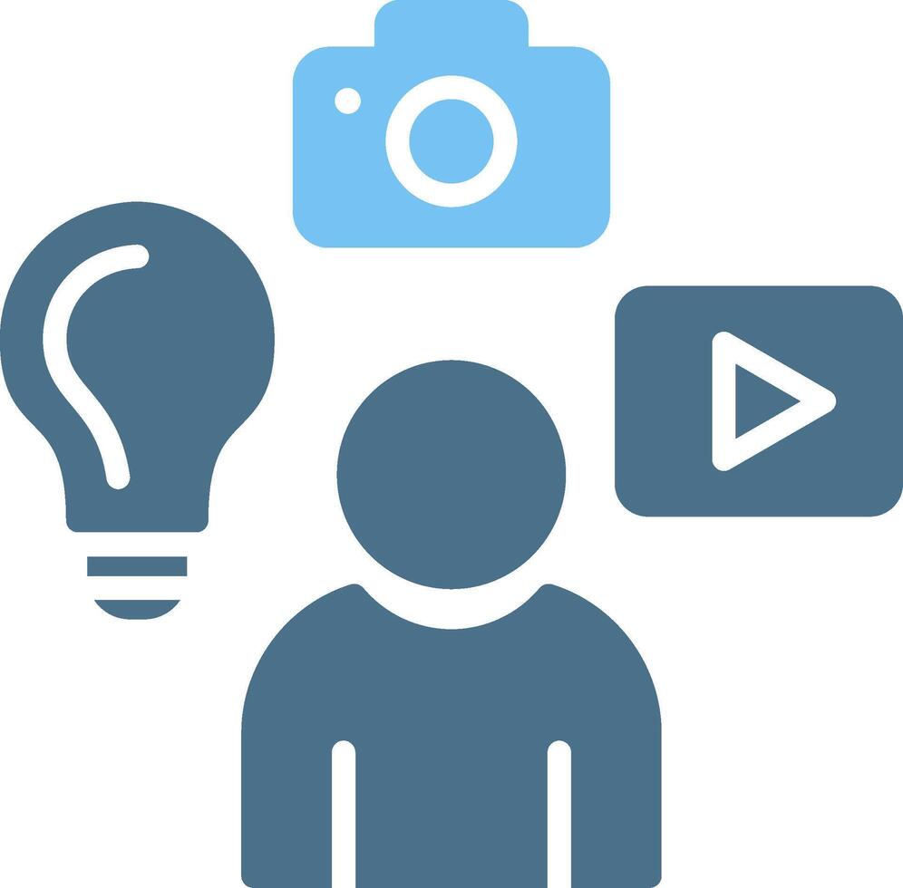 Content Creator Glyph Two Color Icon Design vector