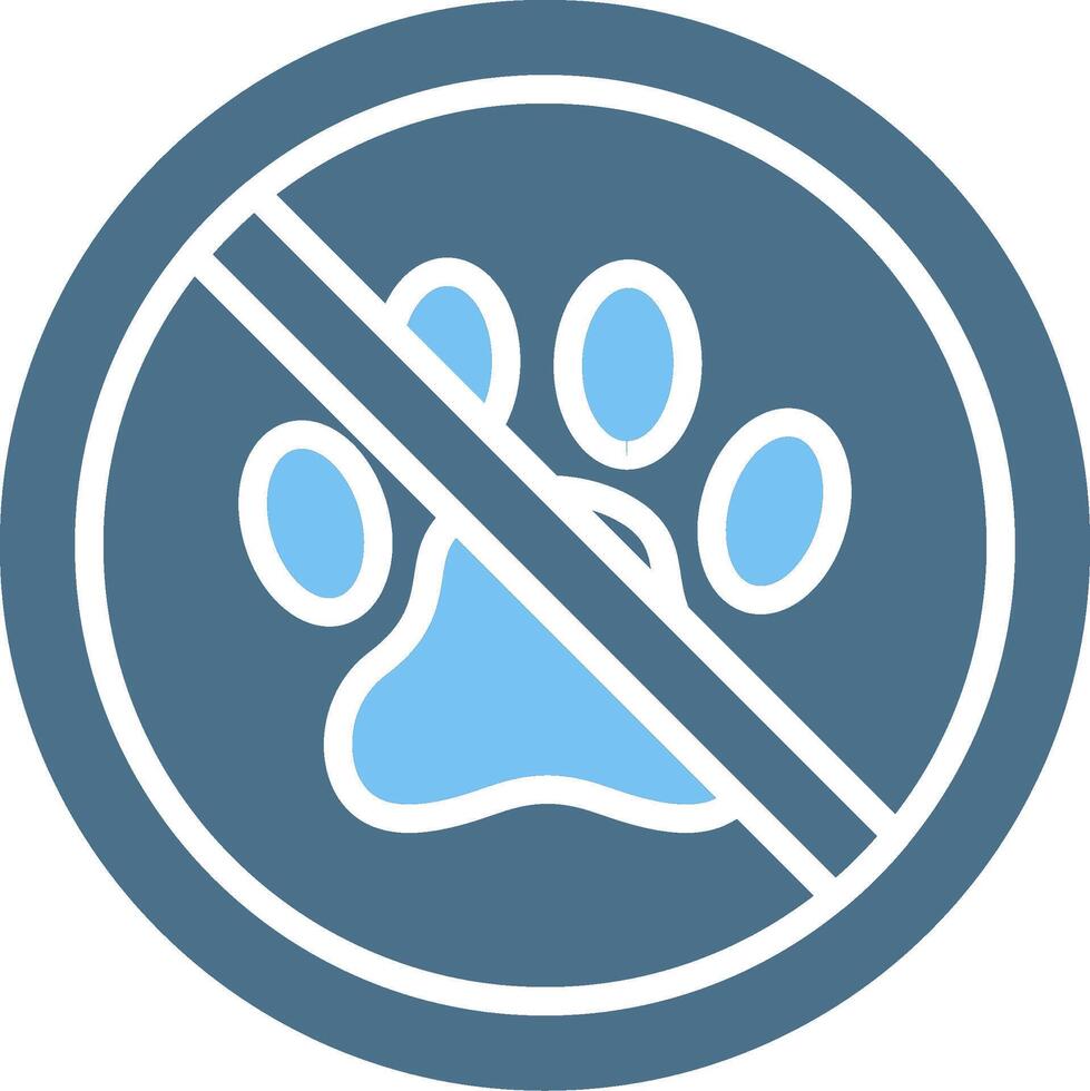 No Pets Glyph Two Color Icon Design vector