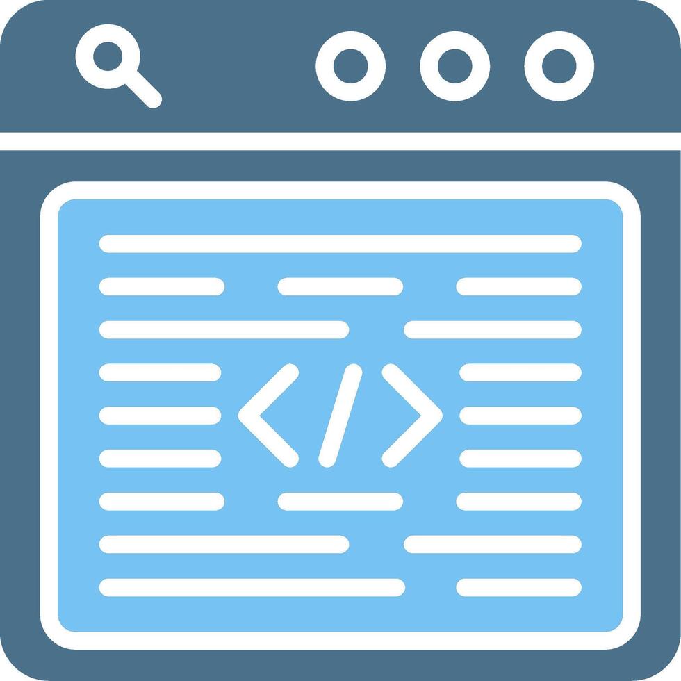 programación idioma glifo dos color icono diseño vector