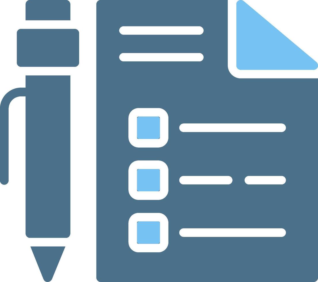 Quiz Glyph Two Color Icon Design vector