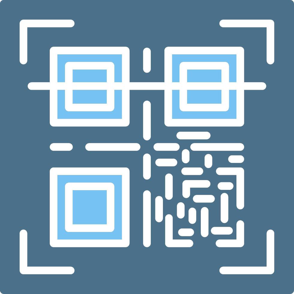 Qr Code Glyph Two Color Icon Design vector