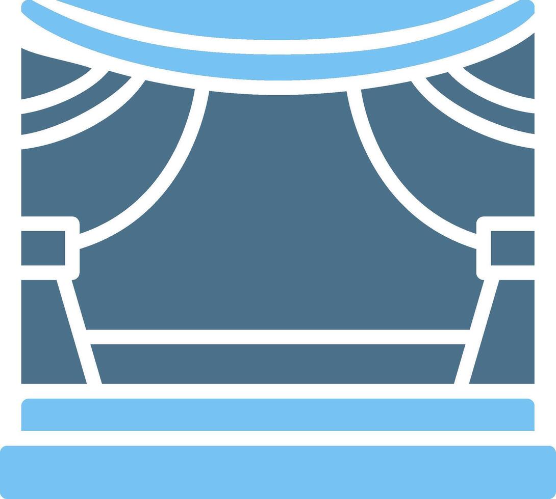 Stage Glyph Two Color Icon Design vector