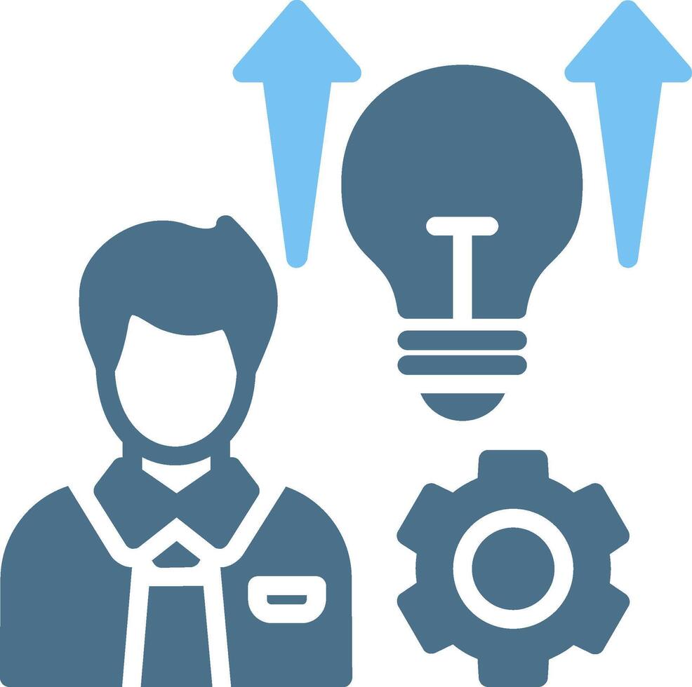 Skills Enhancement Glyph Two Color Icon Design vector