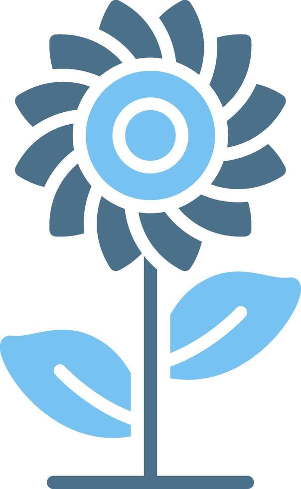 Sunflower Glyph Two Color Icon Design vector