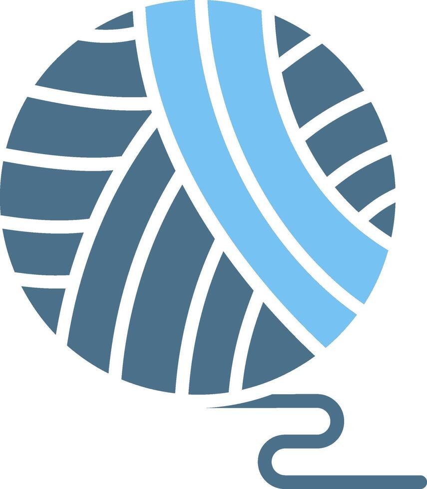 Wool Ball Glyph Two Color Icon Design vector