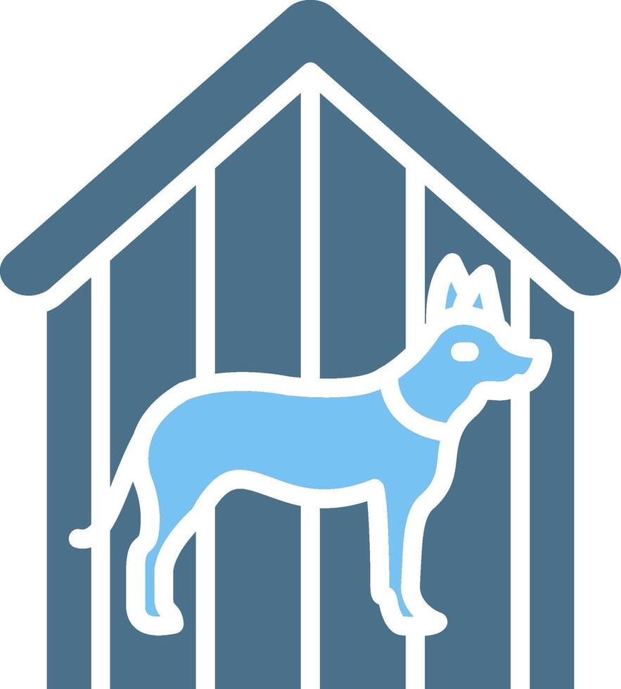 Dog Shelter Glyph Two Color Icon Design vector