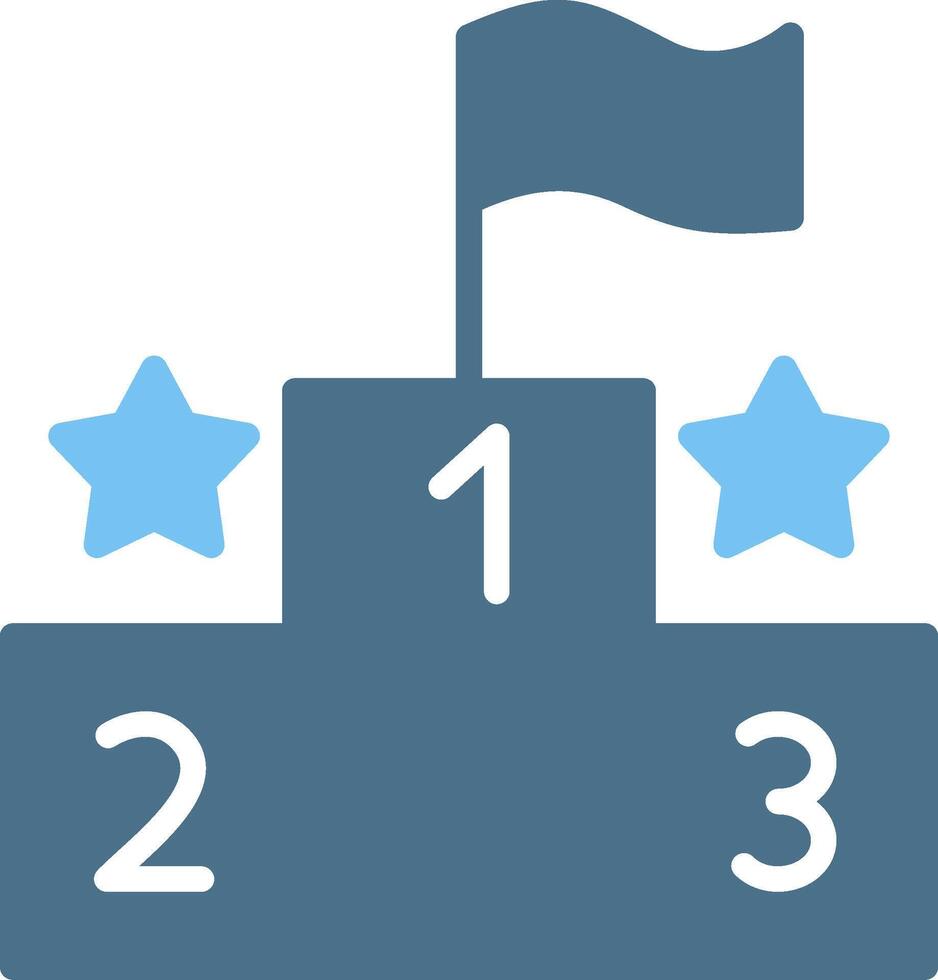 Podium Glyph Two Color Icon Design vector