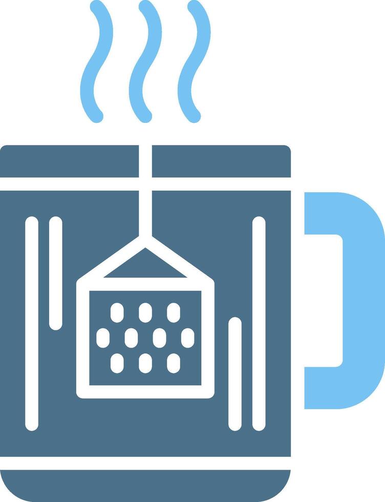 Hot Tea Glyph Two Color Icon Design vector