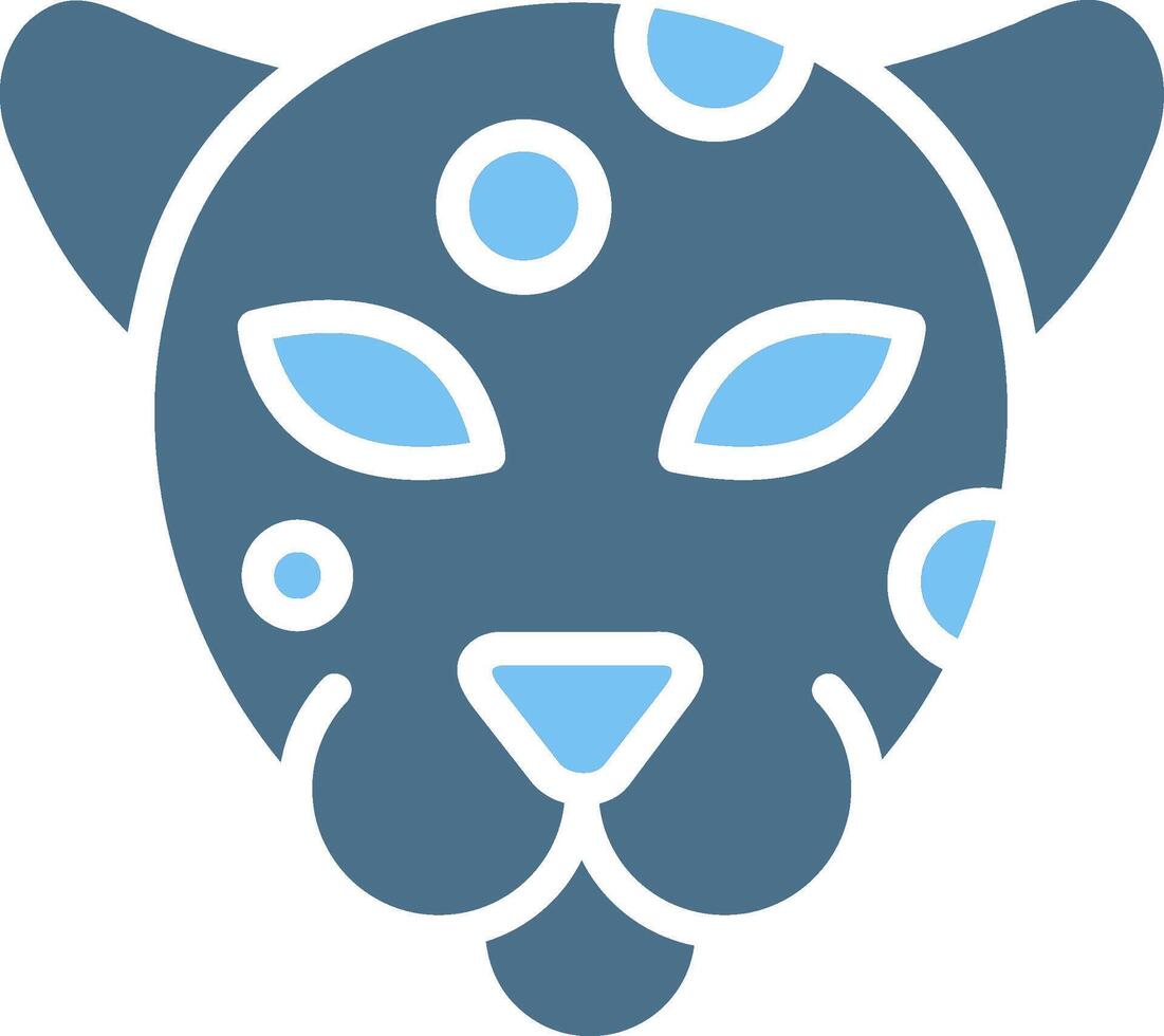 Jaguar Glyph Two Color Icon Design vector