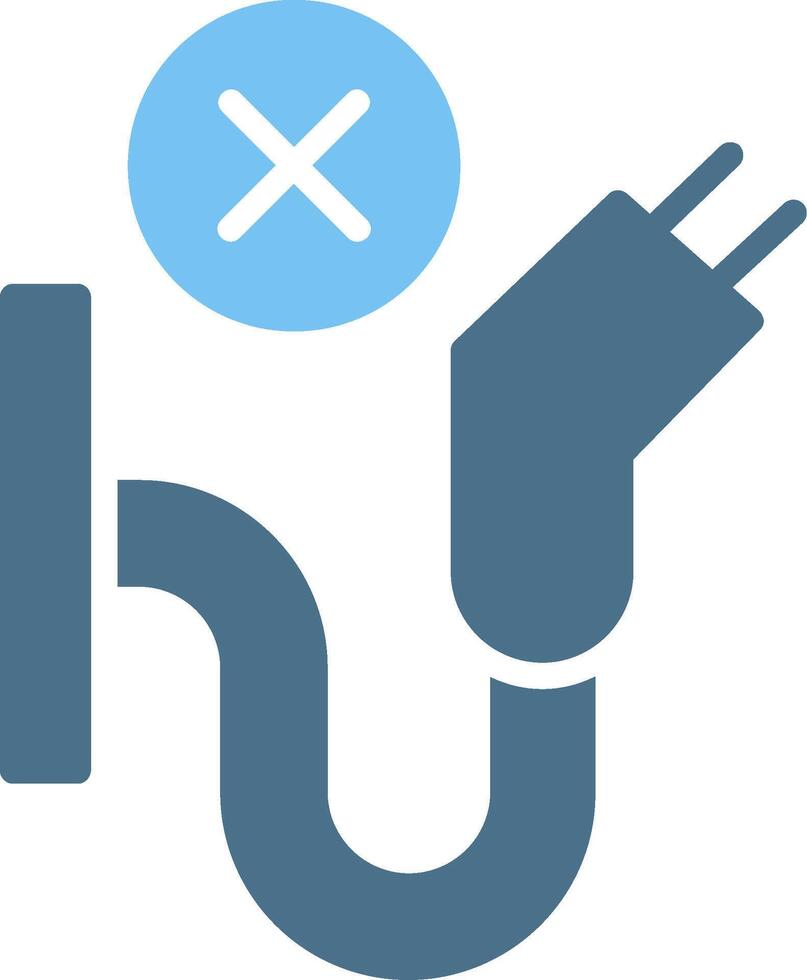 No Fuel Glyph Two Color Icon Design vector