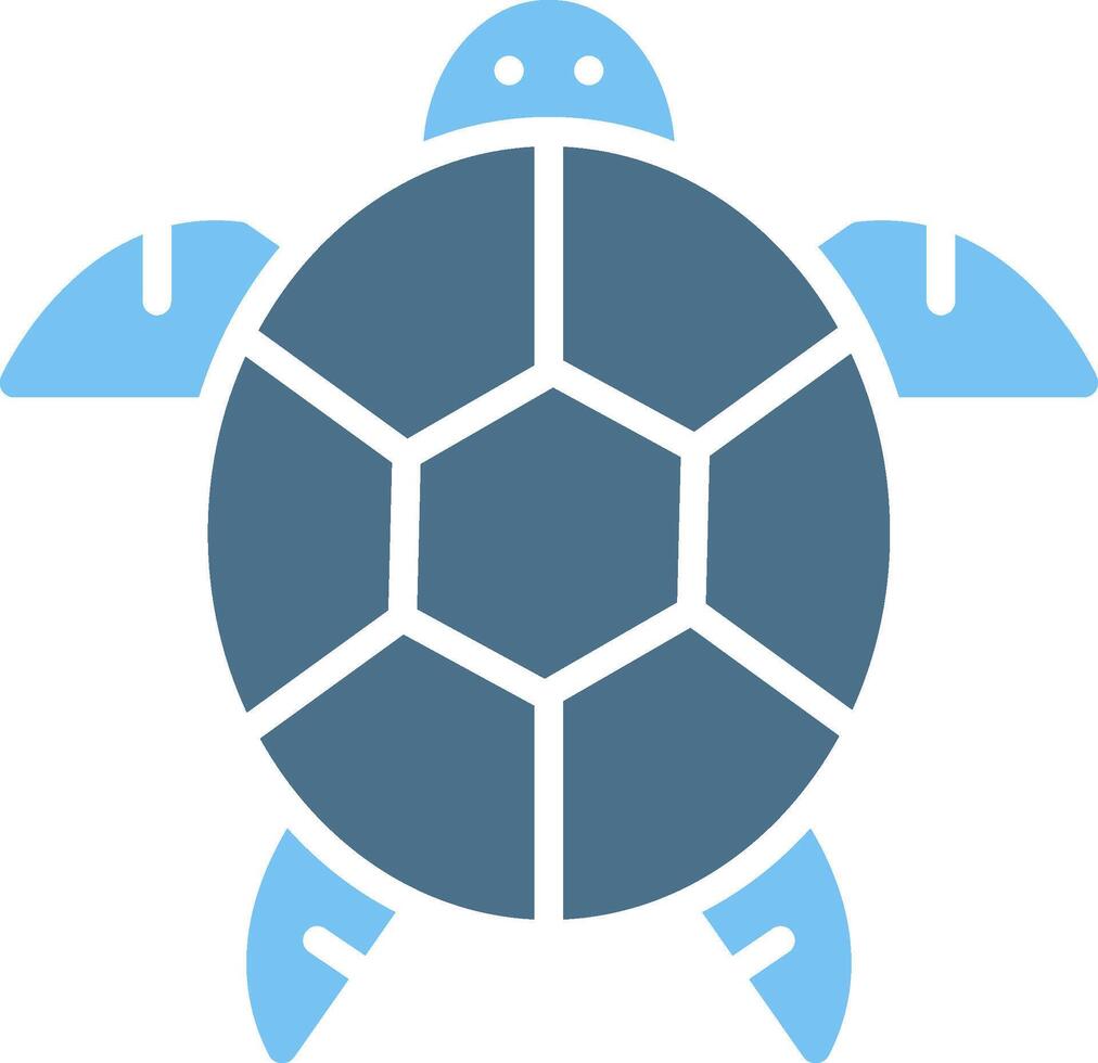 Turtle Glyph Two Color Icon Design vector