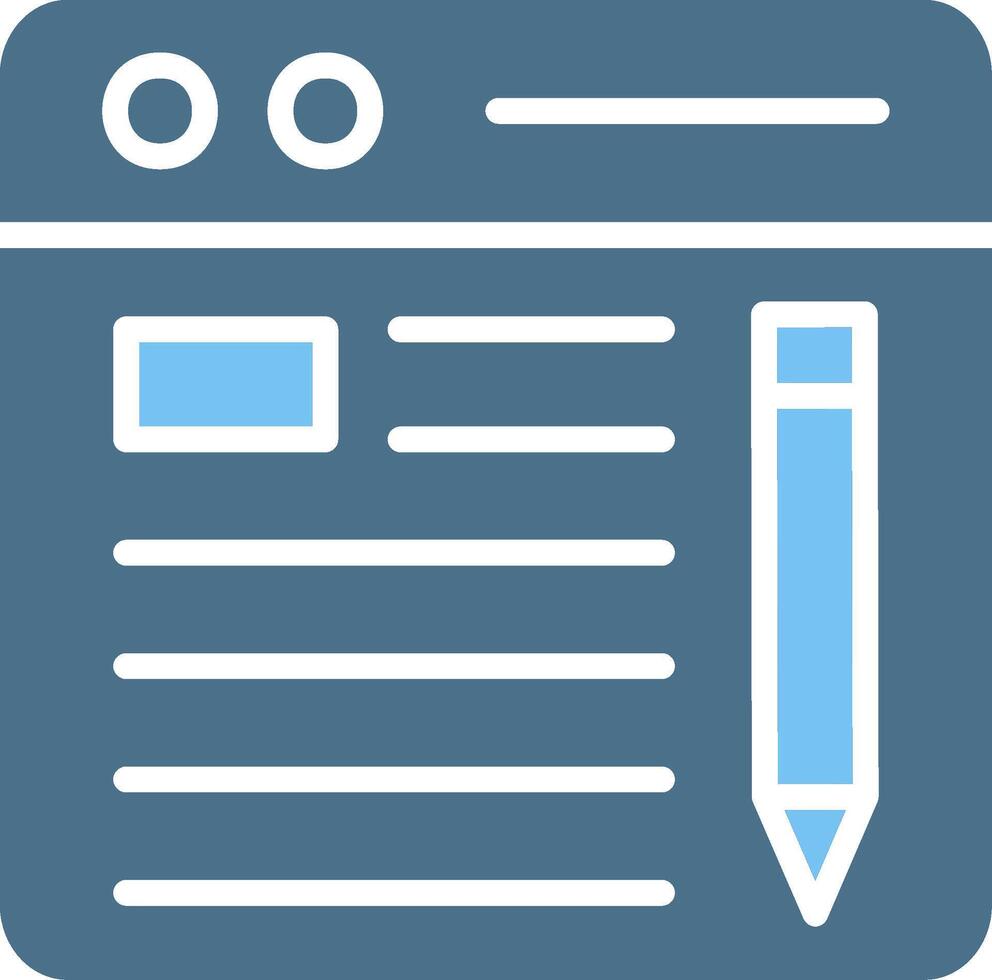 Blog Sheet Glyph Two Color Icon Design vector
