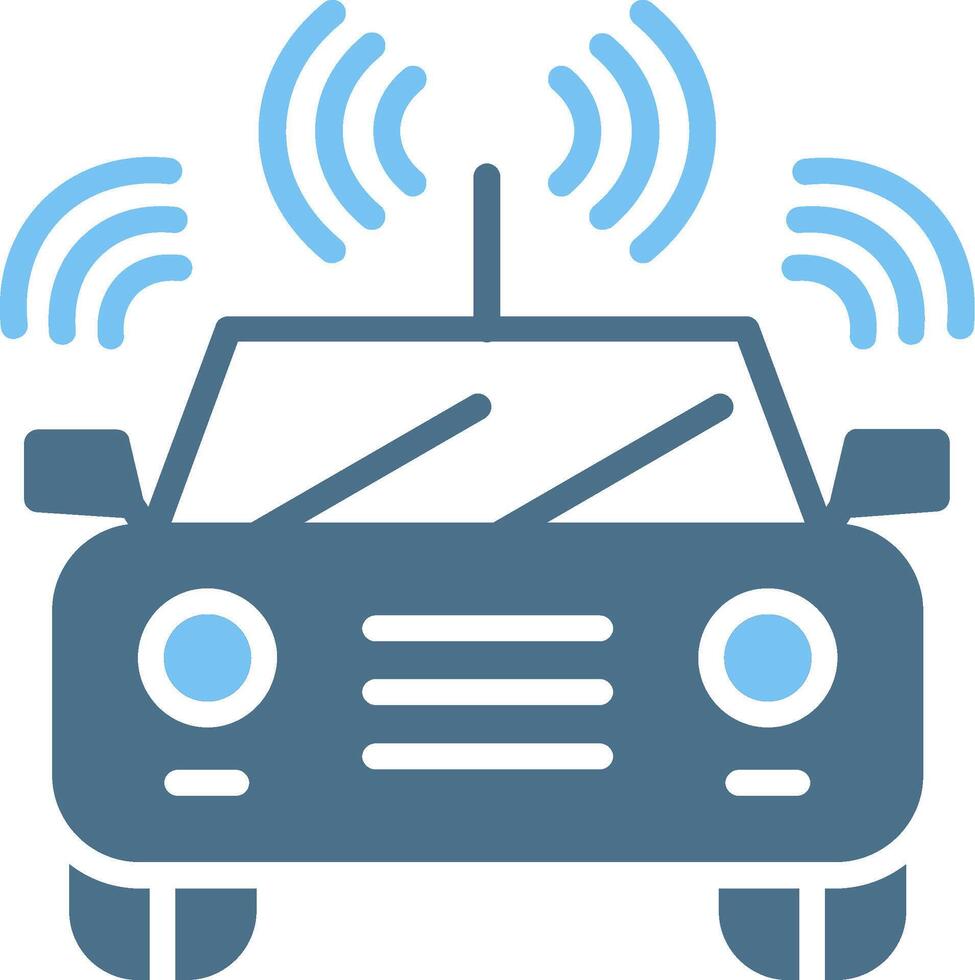 Autonomous Car Glyph Two Color Icon Design vector