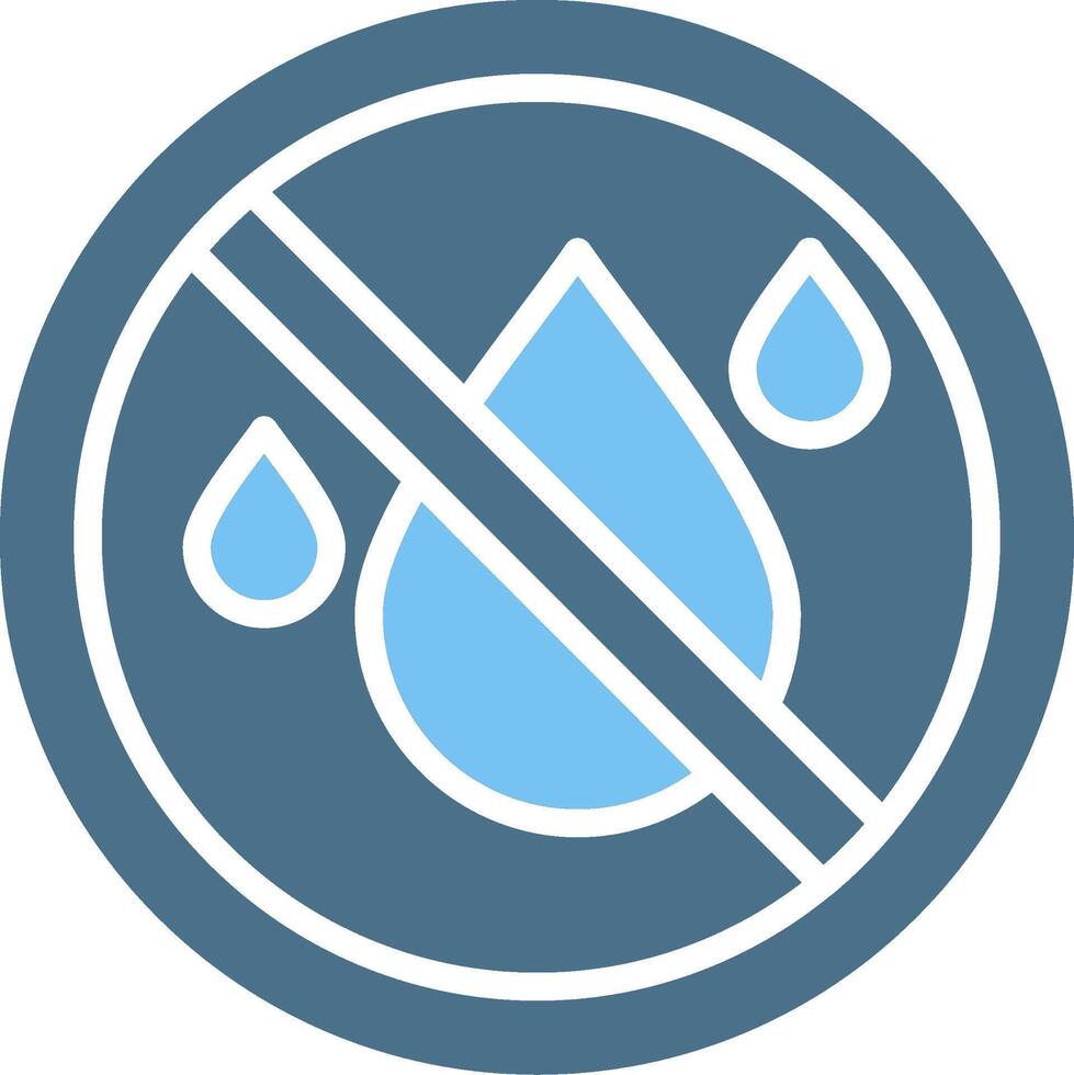 No Water Glyph Two Color Icon Design vector