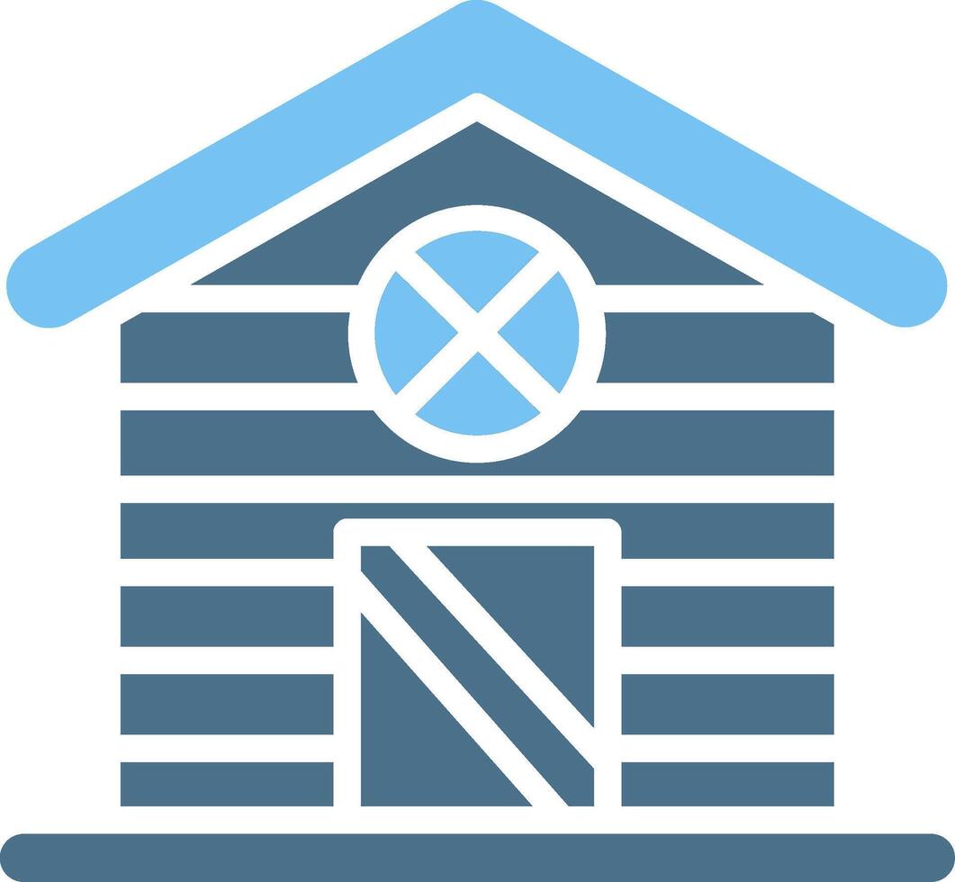 Shed Glyph Two Color Icon Design vector