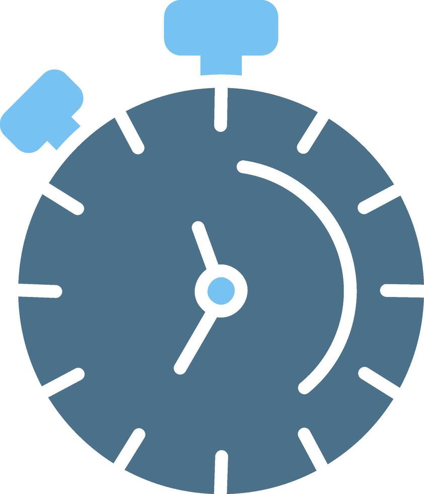 Stopwatch Glyph Two Color Icon Design vector