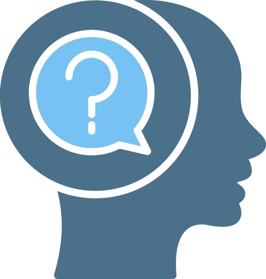 Doubt Glyph Two Color Icon Design vector